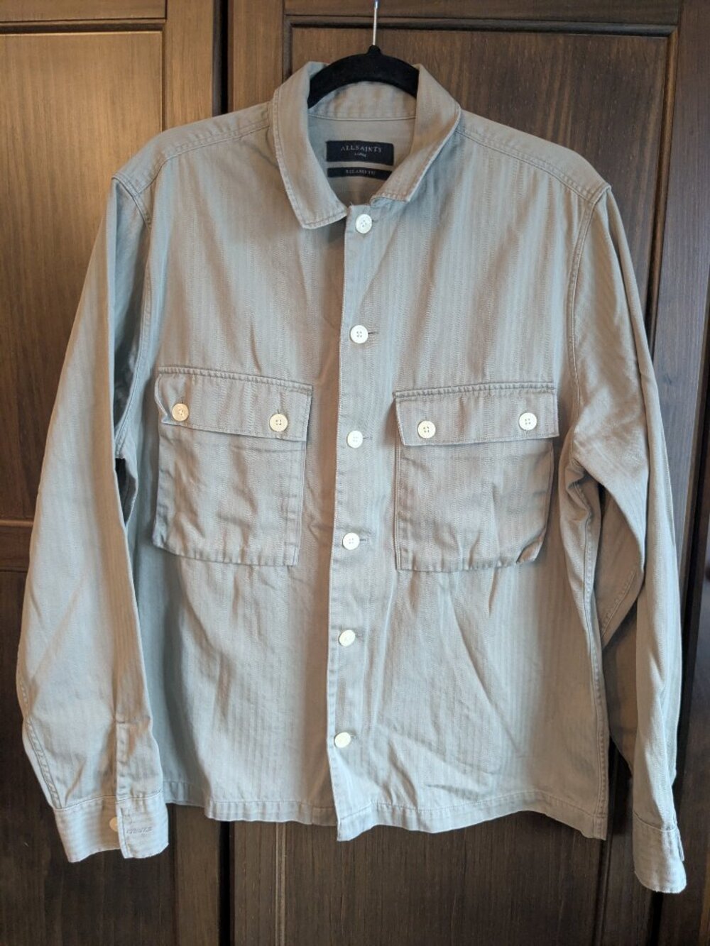 AllSaints: Carrier - Army Inspired Relaxed Fit Overshirt - Men Size Large